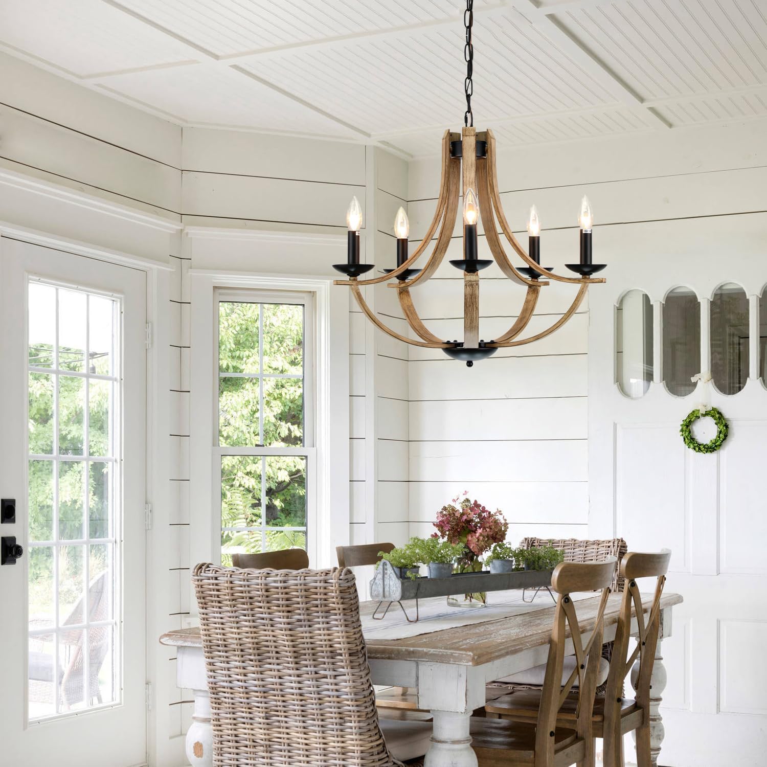 LAMPKEDUO Farmhouse Chandeliers for Dining Room Light Fixture